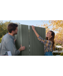 CASETTA DA GIARDINO KETER "DARWIN 6X6" IN EVOTECH+ EFFETTO LEGNO COLORE VERDE, 190X183X221 CM